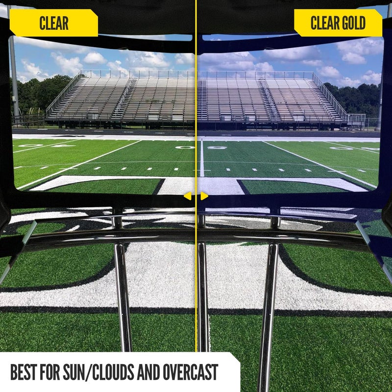 NXT NXTRND Nxtrnd VZR1 Football Visor  Flat Lens Technology  Fits Adult & Youth Football Helmets (Clear Gold) - Image 5